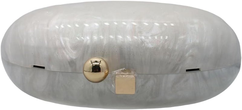 GSYPS Acrylic Evening Clutch Bag for Women Shell Shape Shoulder Crossbody Bag Glitter Marble Purse Handbag - Image 4